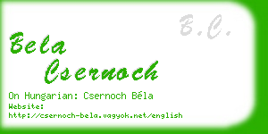bela csernoch business card