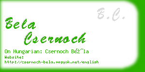 bela csernoch business card